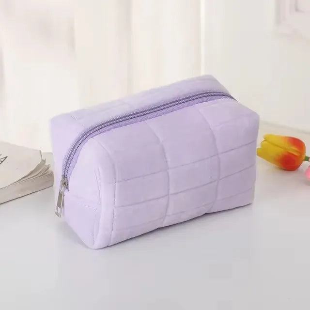 1pc Pink/White/Blue Pillow Design Cosmetic Bag Pencil Case Pen Pouch Large-capacity Student Storage Pencil Case
