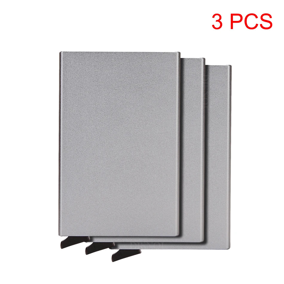 Rfid Smart Wallet Card Holder Metal Thin Slim Men Women Wallets Pop Up Minimalist Wallet Small Black Purse Vallet Walets for Men