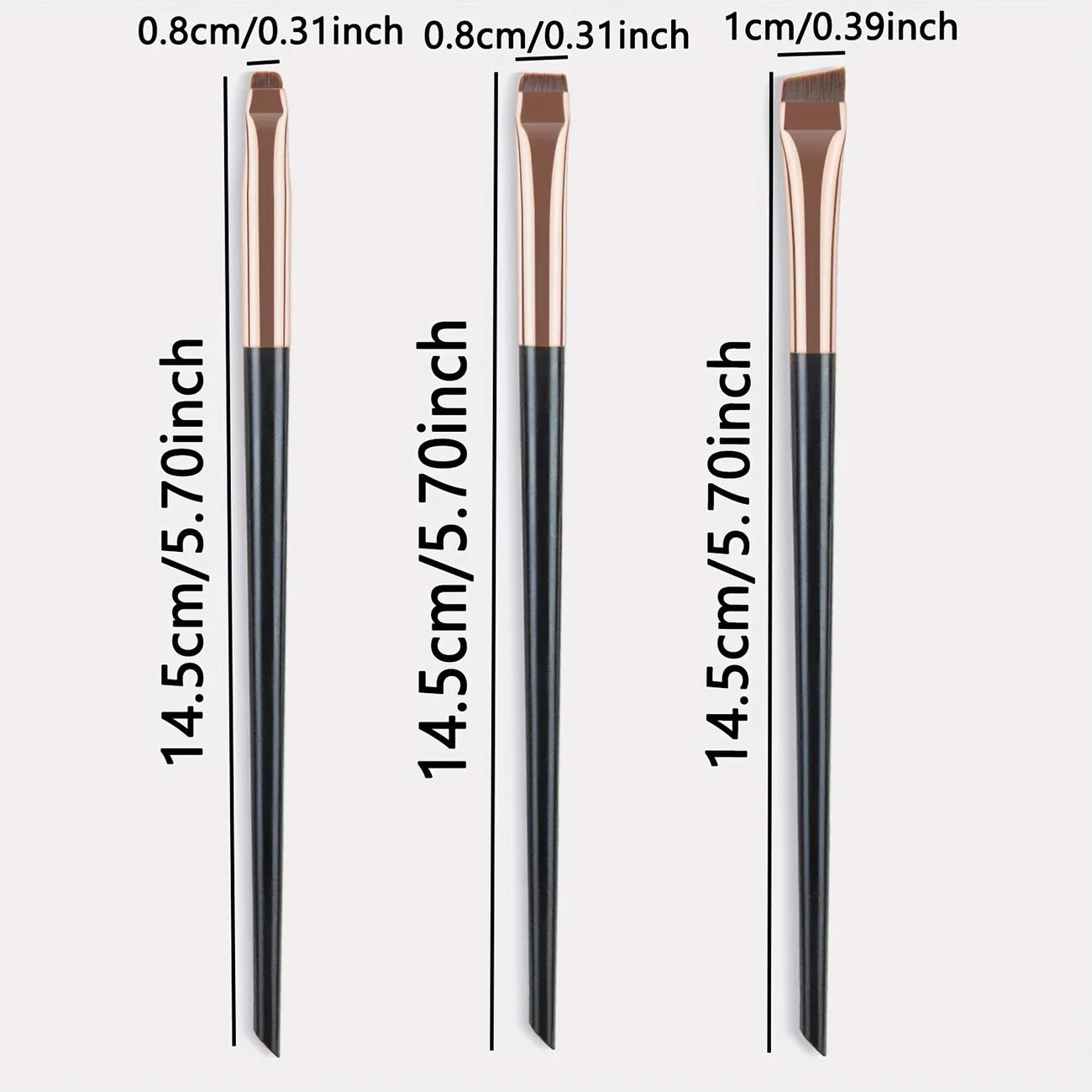 3 Pcs edge eyeliner brush oblique head eyebrow brush outline eyeliner brush ultra-thin eyeshadow brush makeup tools