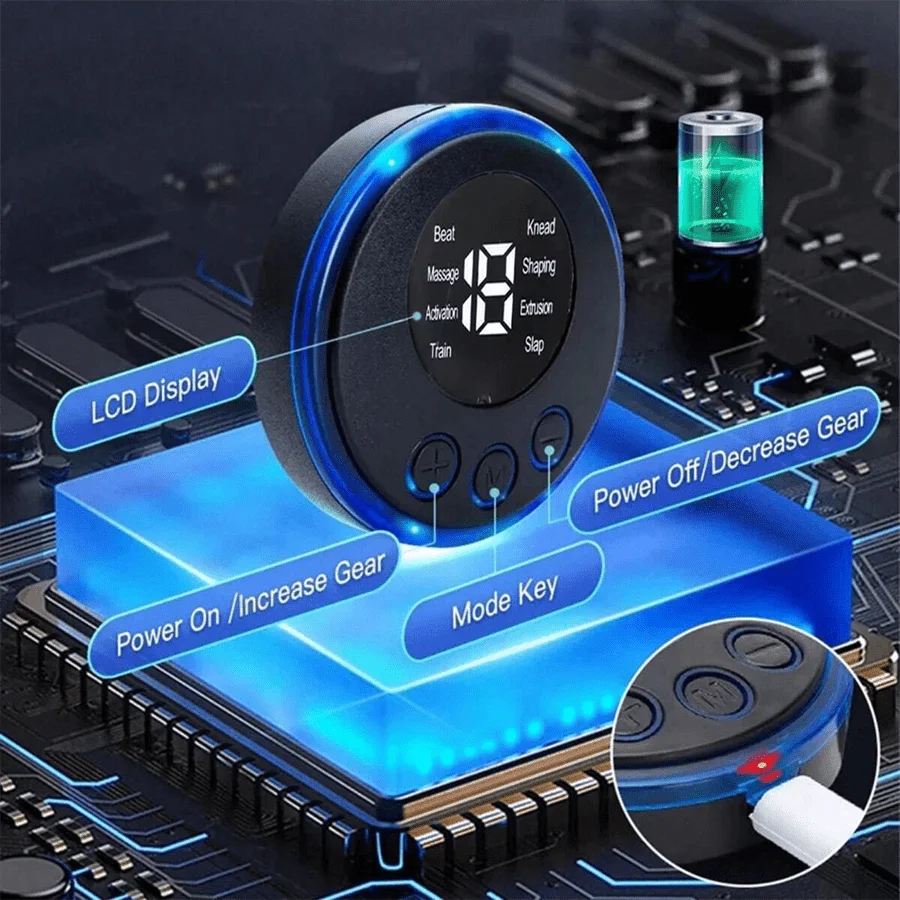 EMS Neck Massager Mini Neck Back Patch Stimulator Massager Pad Portable Gel Pad Sticker Ultra-Thin