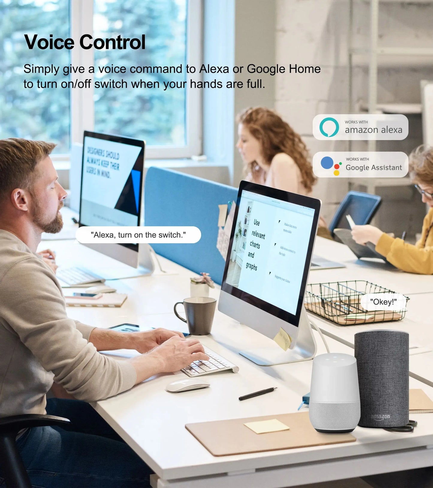 Tuya Smart Switches US No Neutral Wire Required 1/2/3 Gang Light WiFi Touch Switch Work with Alexa Google Home