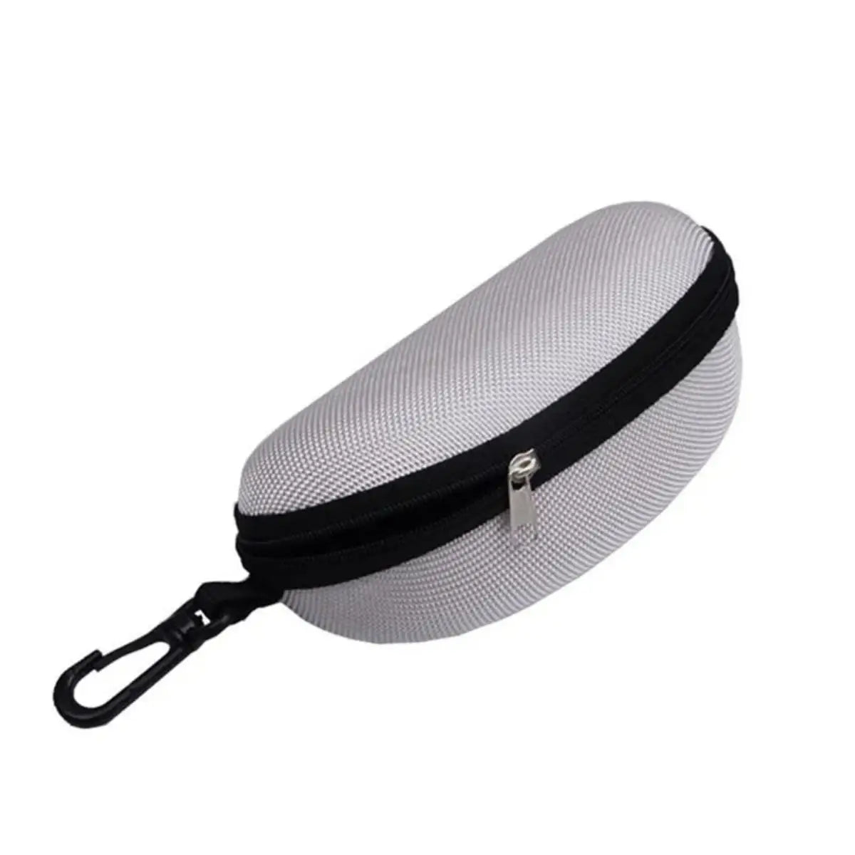 1pc Portable Sunglasses Case Protector Oxford Cloth Hard EVA Zippered Eyeglasses Case with Carabiner Unisex Eyewear Accessories