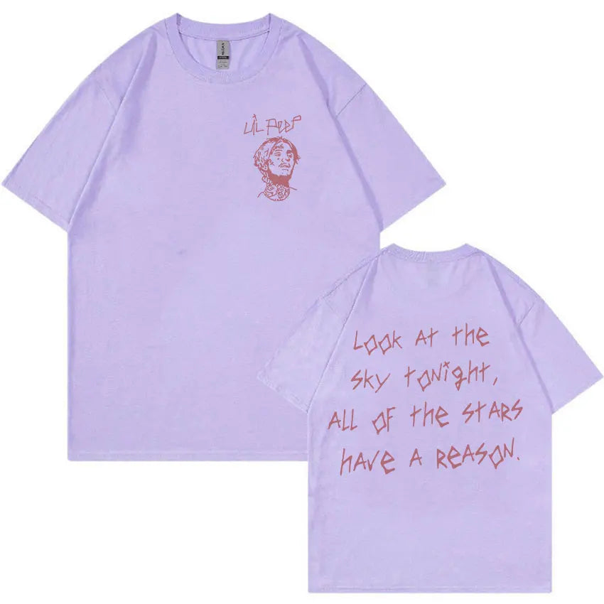 Rapper Lil Peep Tour Concert  Graphic T Shirt Men's Fashion Cotton Short Sleeve T-shirt Unisex Hip Hop Oversized Tees Streetwear
