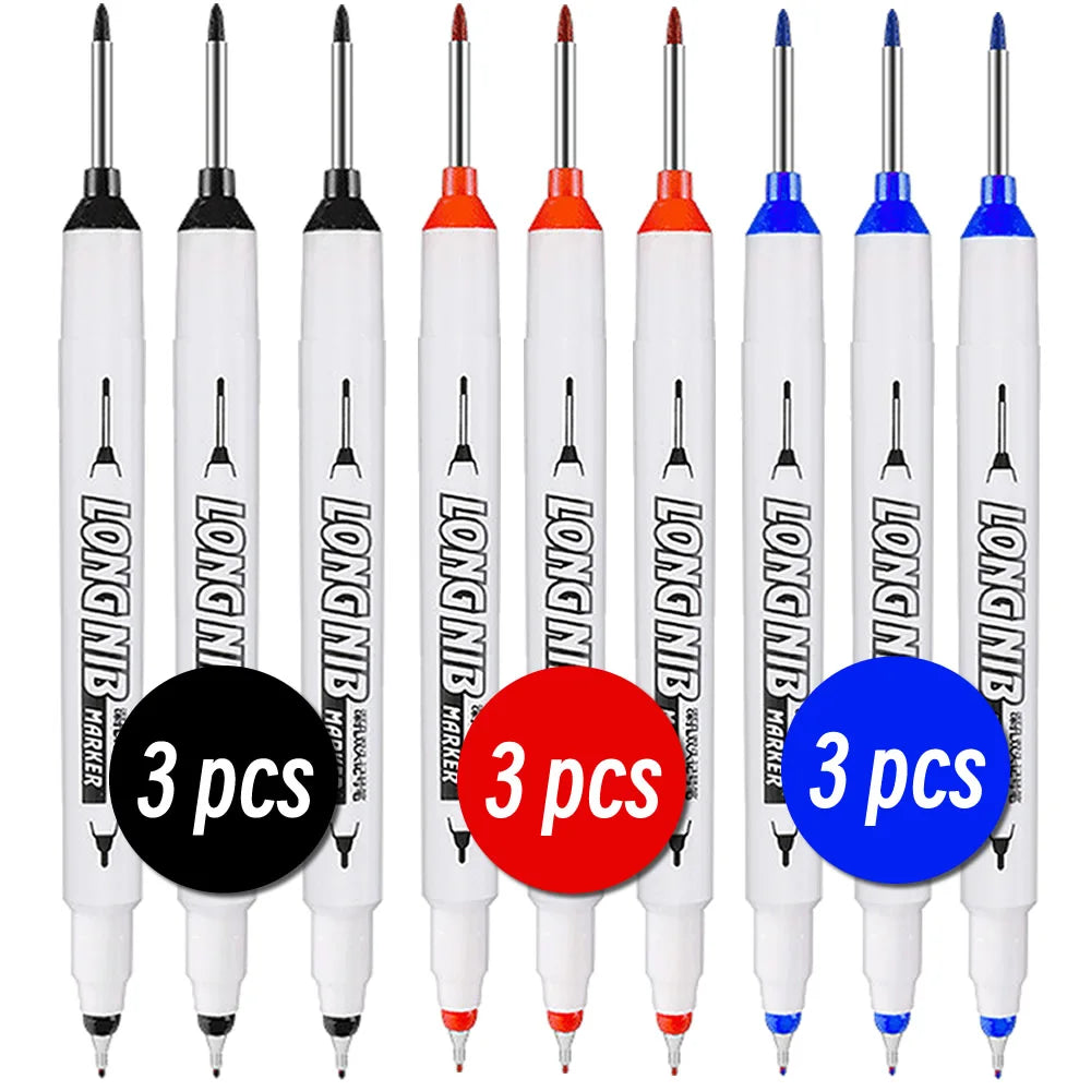 20mm Double-Tip Deep Hole Long Head Nib Markers For Metal Pen Waterproof Bathroom Woodworking Decoration Multi-Purpose