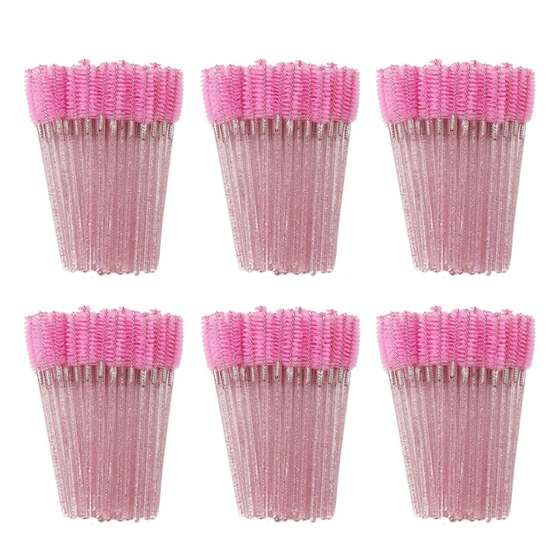 ANNAFRIS 50Pcs  Disposable Eyelash  Brush Soft Head Crystal Eyebrow Brush Lash Extension Brush  Mascara Wand Makeup Tool