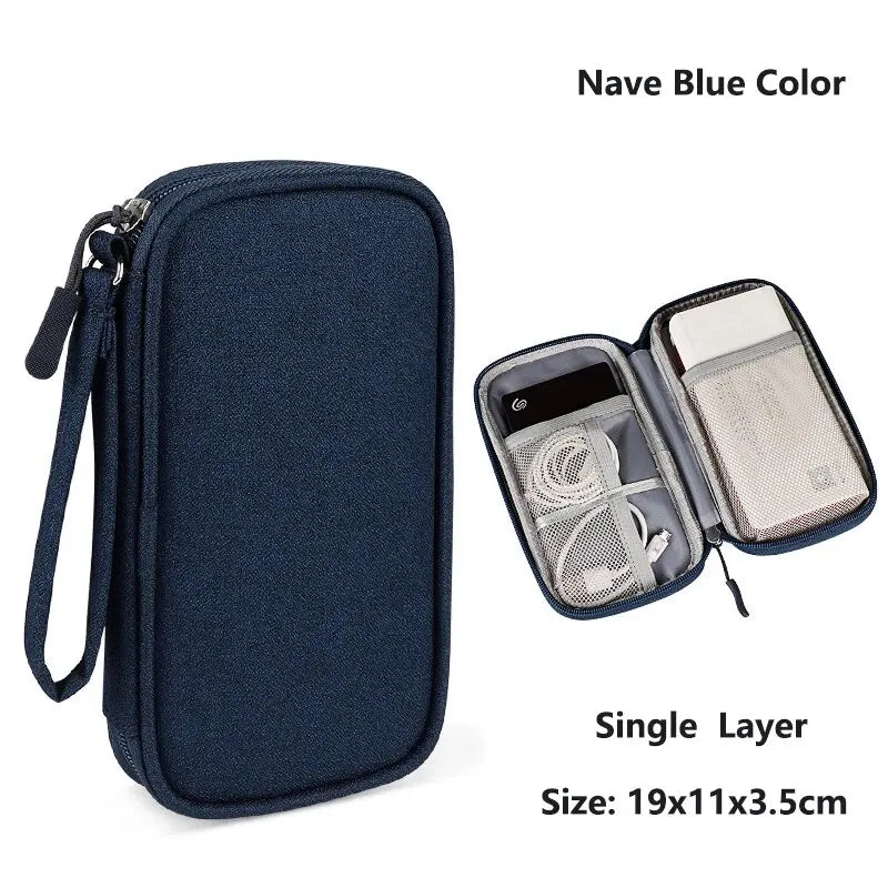 Data Cable Storage Bag Waterproof Portable Carry Case  Storage Bag Travel Organizer Bag for Cable Cord USB Charger