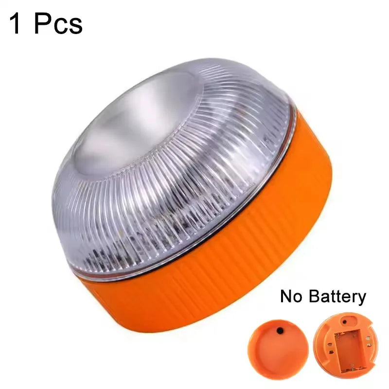 1/2pc Magnetic Flashing Yellow Emergency Lamp Safety Alert Light need AAA Battery Power for Outdoor Camping Road Safety Light