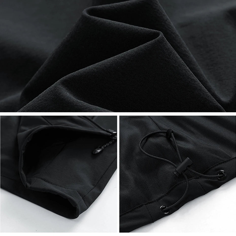 Plus Size 10XL Windbreak Jacket Men Fashion Casual Solid Color Jackets Coat Spring Autumn Camping Jacket Male Outerwear Black