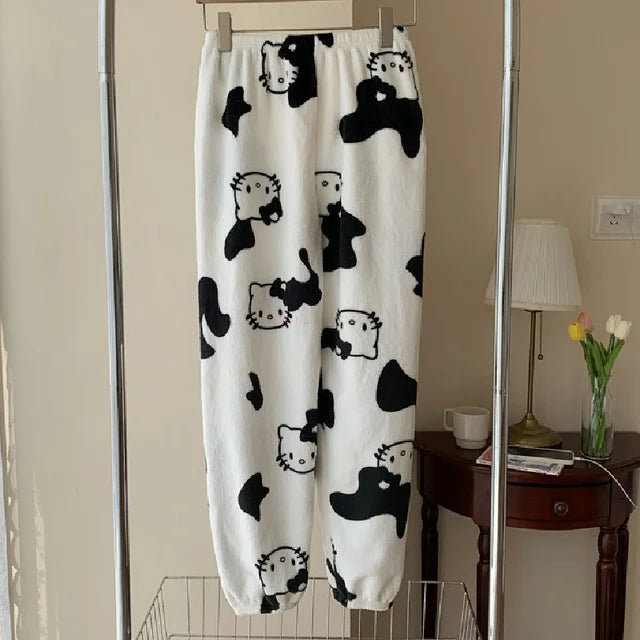 Y2K Hello Kitty Pajamas Pants Sanrio Anime Women's Pajama Pants Cartoon Couple Home Sleepwear Trousers Leisure Home Clothing