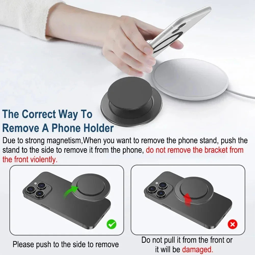 Magnetic Mobile Phone Grip Holder Folding Socket Pocket Support for Magsafe IPhone Mac Samsung Safe Ring Finger Expanding Stand