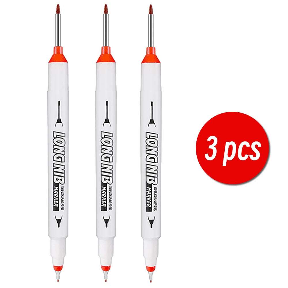 20mm Double-Tip Deep Hole Long Head Nib Markers For Metal Pen Waterproof Bathroom Woodworking Decoration Multi-Purpose