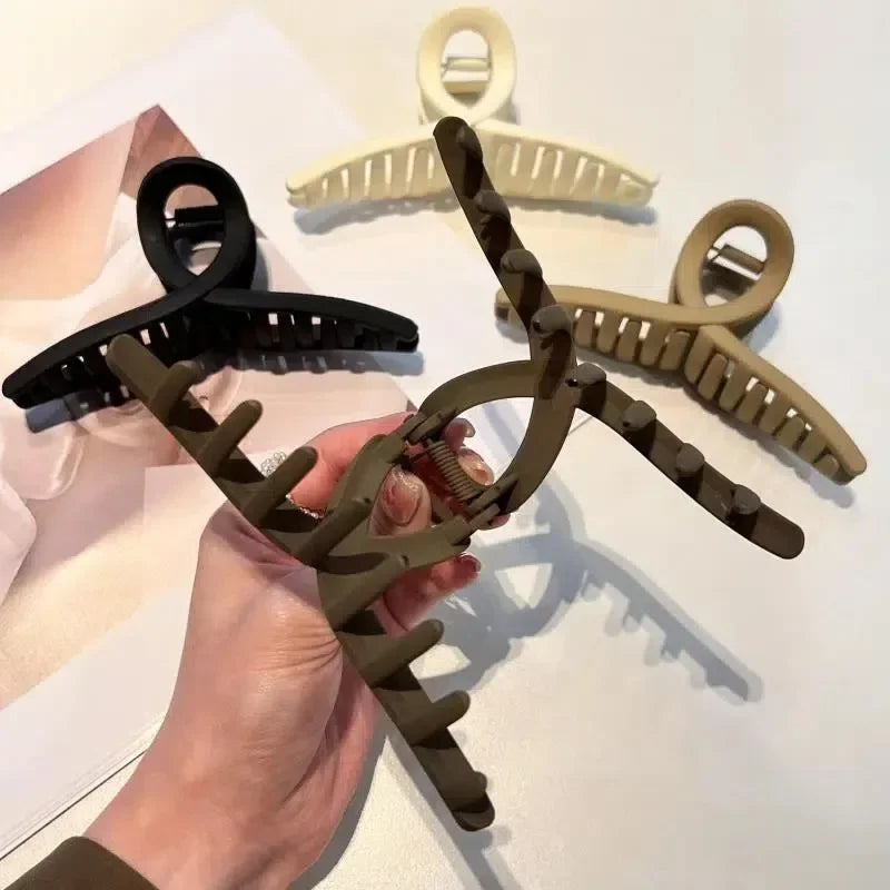 4 Pcs Large Solid Cross Matte Hair Claw Clips for Women Girls Fashion Daily Updo Accessories 13cm