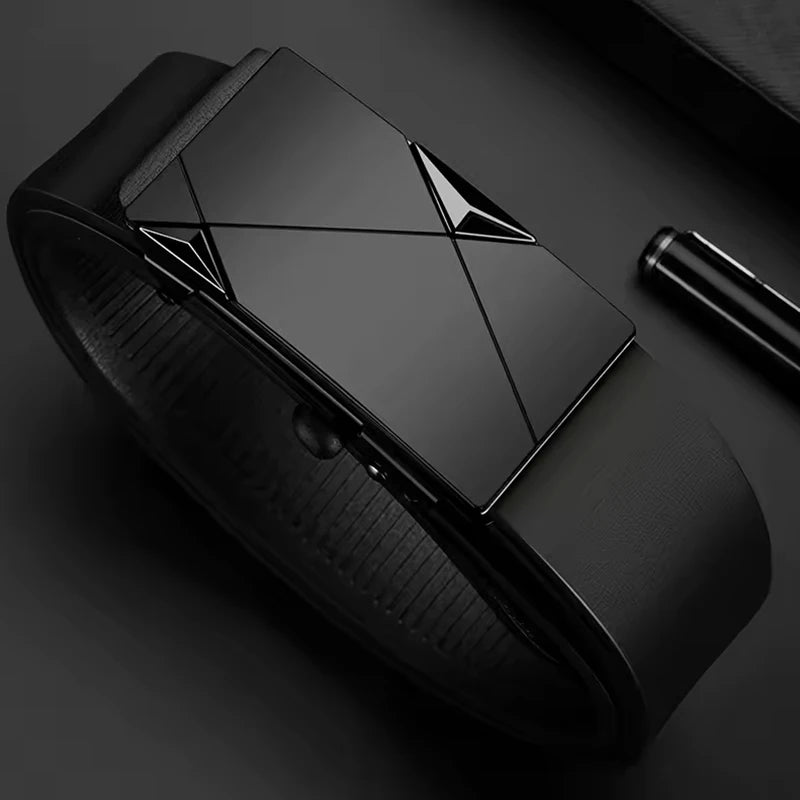 Men's Business Belt Alloy Automatic Buckle Belt Fashion Belt Luxury Jeans Belt PU Leather High-Quality Straps