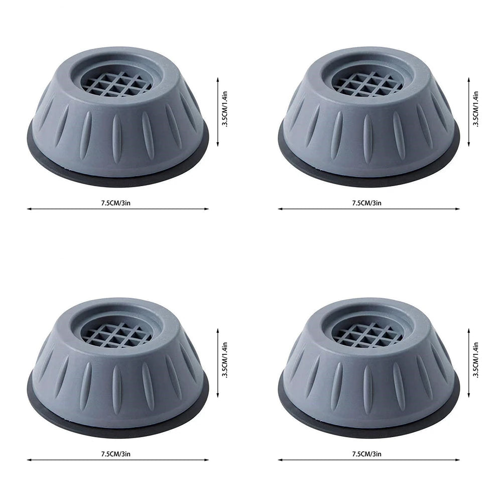4pcs Anti Vibration Feet Pads Rubber Mat Slipstop Silent Dampers Stand Universal Washing Machine Refrigerator Furniture Foot Pad