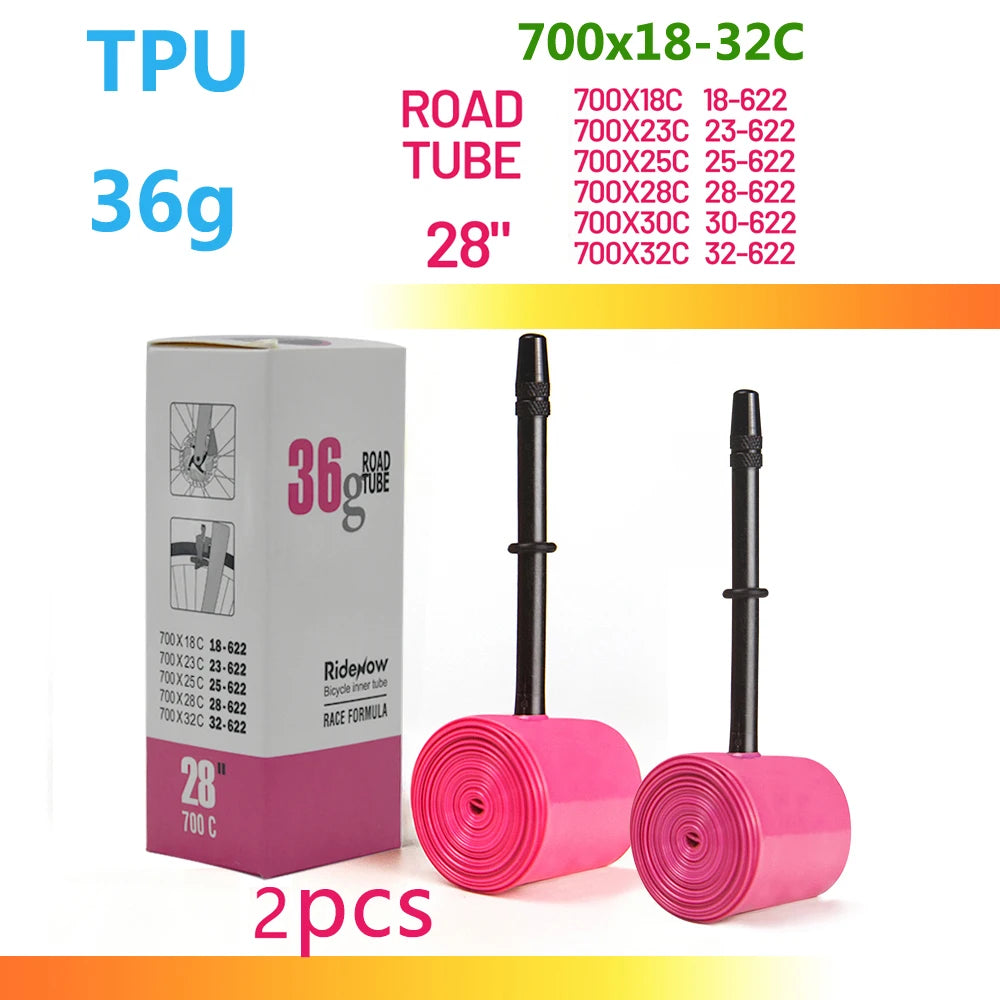 RideNow TPU Bike Inner Tube 700C 700x18 23 25 28 32 35 37 40 47C Road Bicycle Tire MTB Bike Camera 29x1.5 1.75 1.9 pneu aro