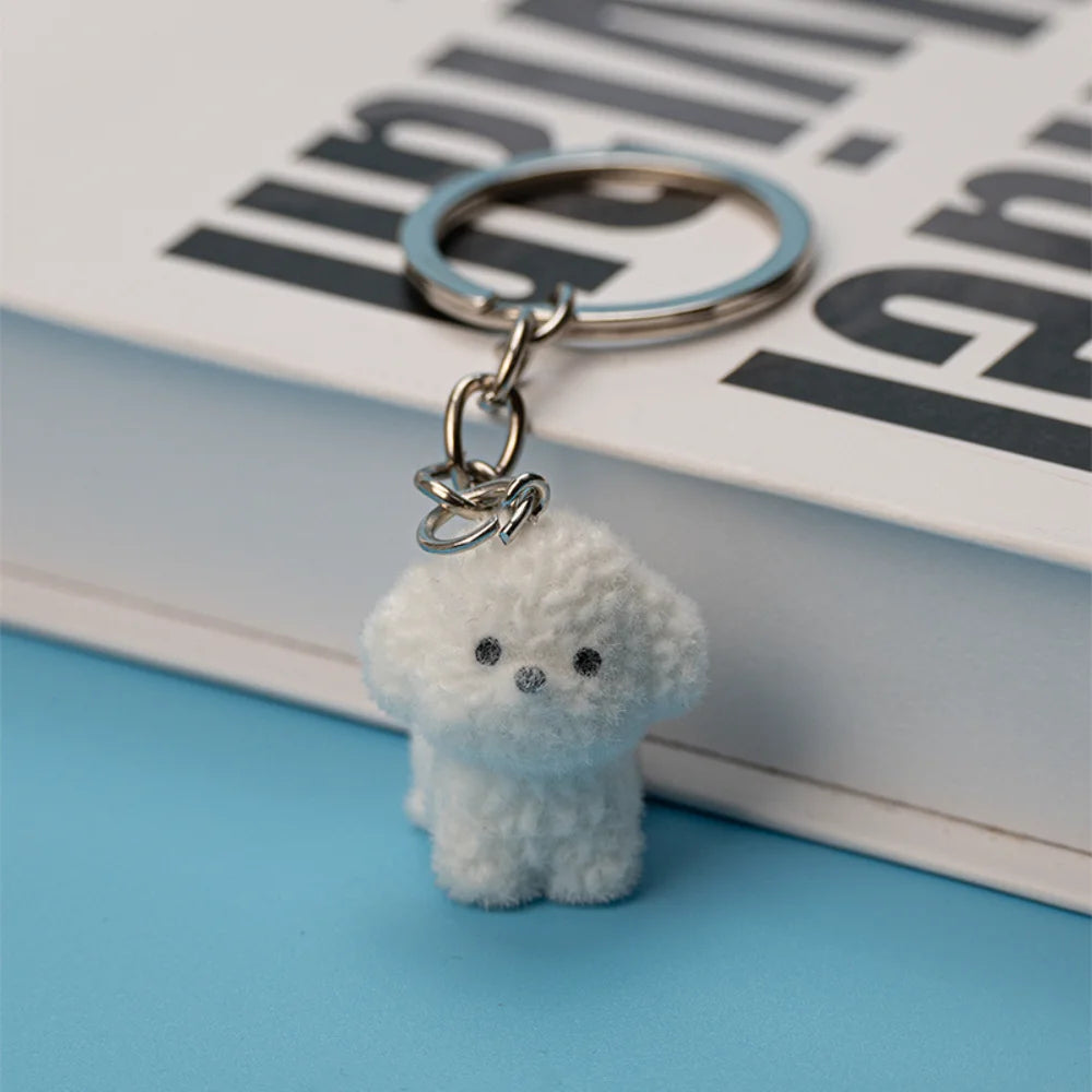 1pc Kawaii Flocking Dog Pendant Phone Lanyard Y2k Cute Dessert Doggy Phone Chain Korean Mobile Phone Charm Keycord Girl Gifts
