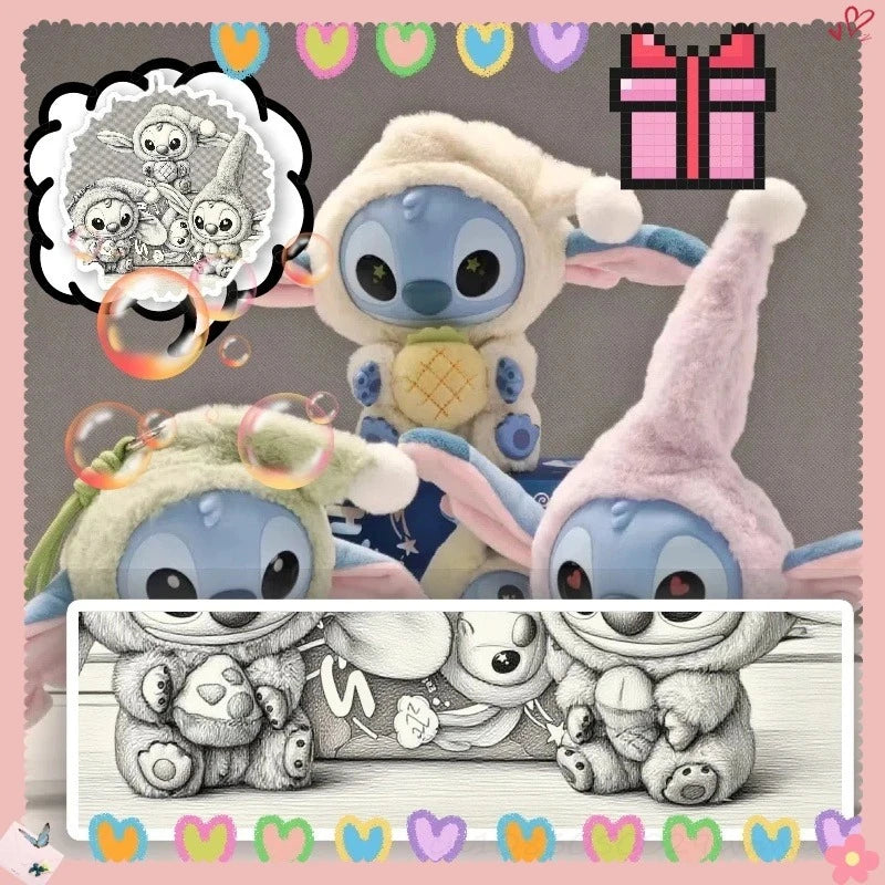 NEW Animals Party Series Blind Box Toys stitch Cute Mysterious Box Flocking Fluffy Dolls Decor Gift Bag Pendant Cute Toy