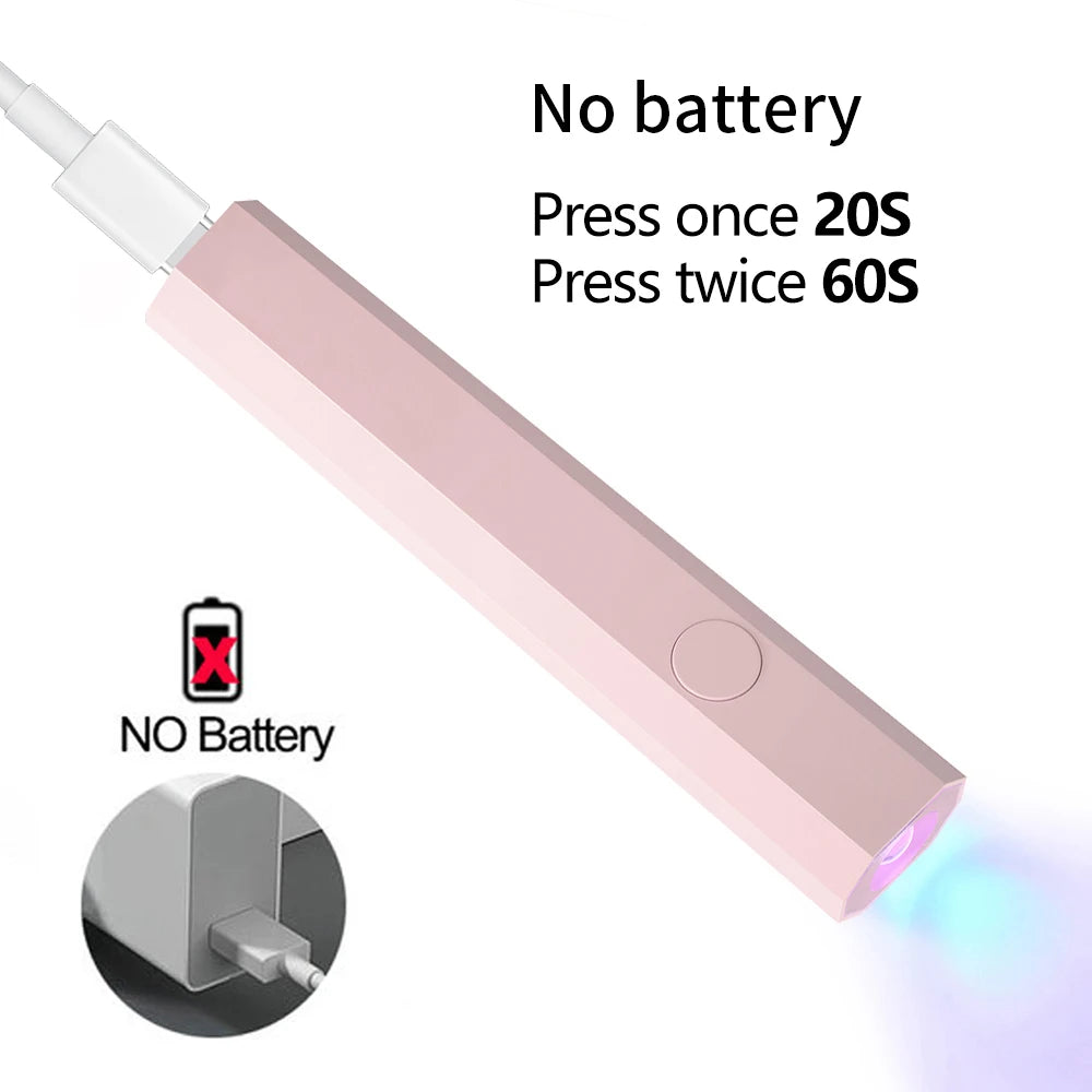 Convenient Handheld Mini UV Light Cure Nails Lamp for Gel Nails LED Nail Lamp for Gel Polish Manicure Nail Dryer for Fast Curing