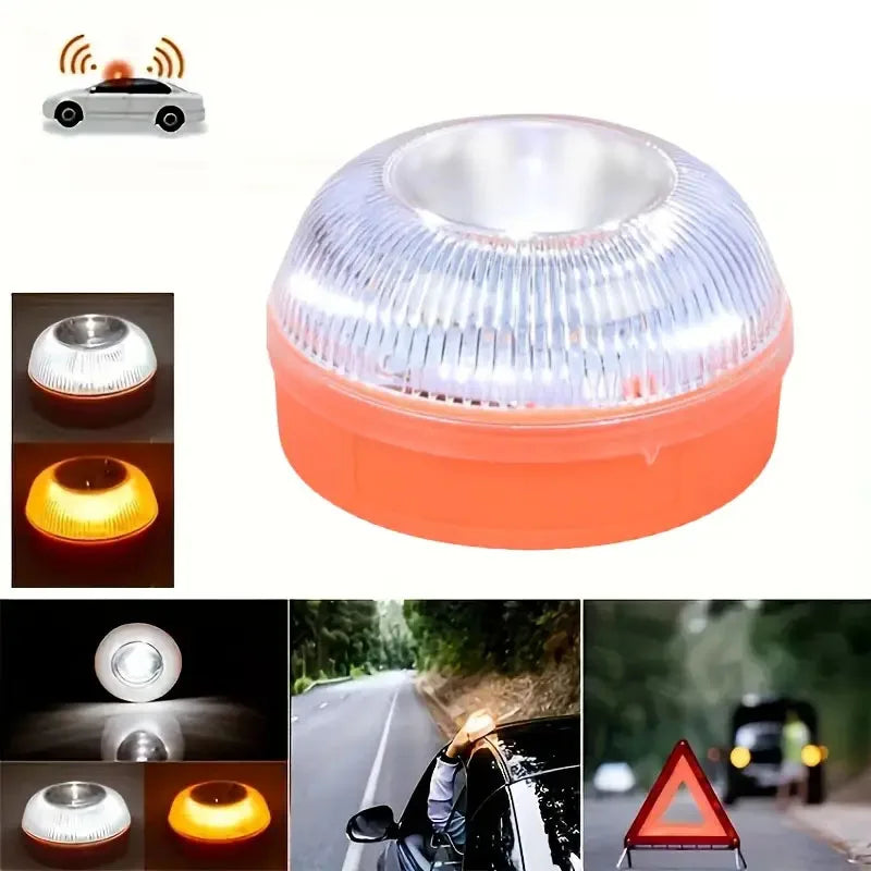 1/2pc Magnetic Flashing Yellow Emergency Lamp Safety Alert Light need AAA Battery Power for Outdoor Camping Road Safety Light
