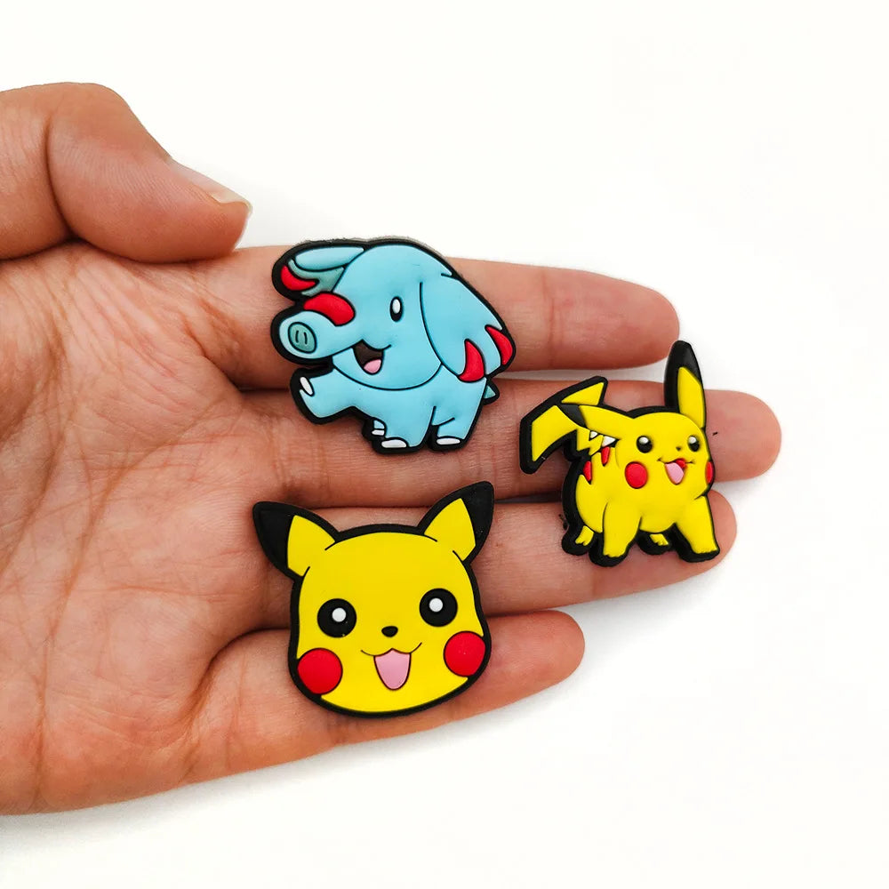 10/20/27/57Pcs Anime Pokemon Pikachu Sneakers Buckle Kawaii Charizard Squirtle Hole Slipper Accessories Decration Buckle Gifts