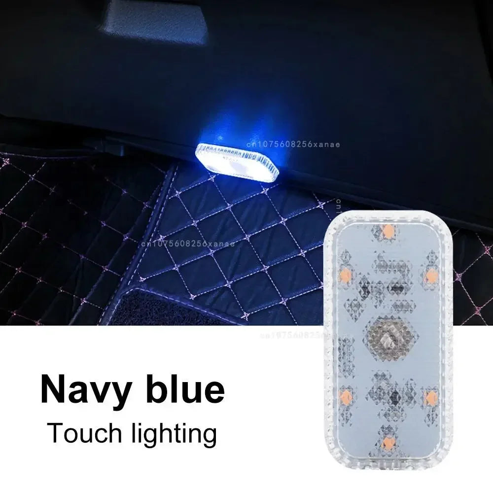 Car Interior Lights Finger Touch Sensor Mini LED Reading Lamp Wireless Touch Light USB Charging Auto Roof Atmosphere Lamp