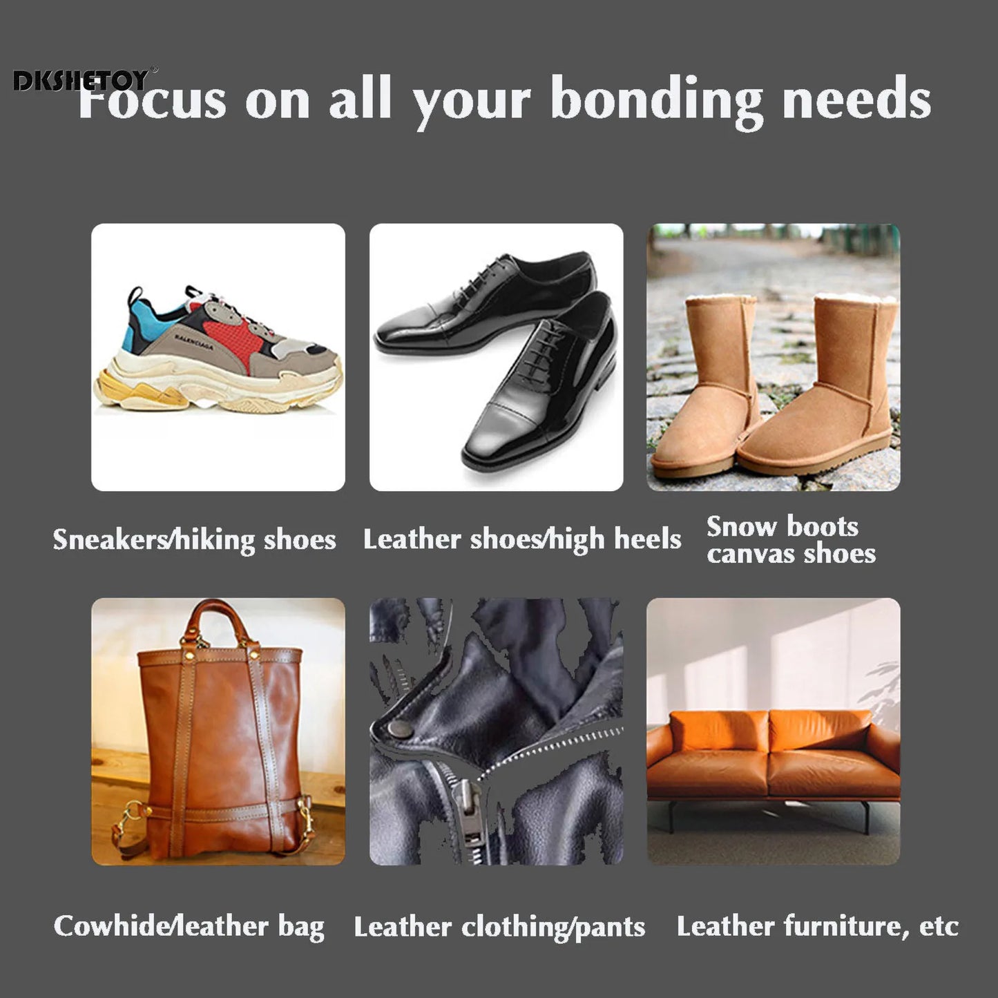 60ml Super Strong Shoe Glues DIY Repairing Adhesive Universal Waterproof Shoe Sealers for Sneakers Boot Leather Fast Repair Glue