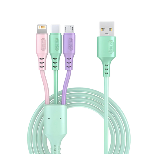 3 In 1 Fast Charging Cable For iPhone15 14 13 12 11 X Pro Max Micro USB Type-C Phone Charger USBC Data Cable