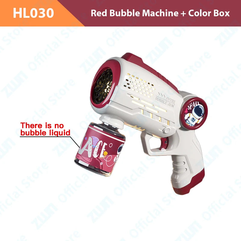 Children Bubble Gun Toy Astronaut Fully Automatic Bubble Machine Bubbles Gun Outdoor Game Fantasy Toy for Boys Girls Gifts