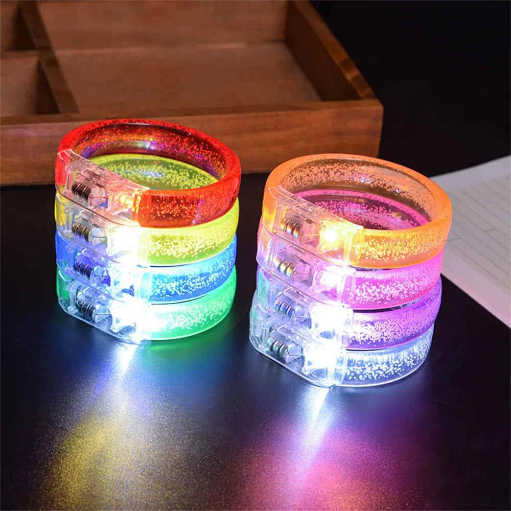 Night LED Battery Light-emitting Bracelet Colorful LED Entertainment Cheering Props Running Led Bracelet Bar Party