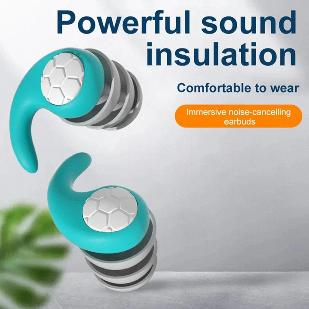 3-Layer Silicone Sleep Noise Reduction Earplug Ear Protection Earplugs Anti-Noise For Travel Tapones Para Dormir Earplugs