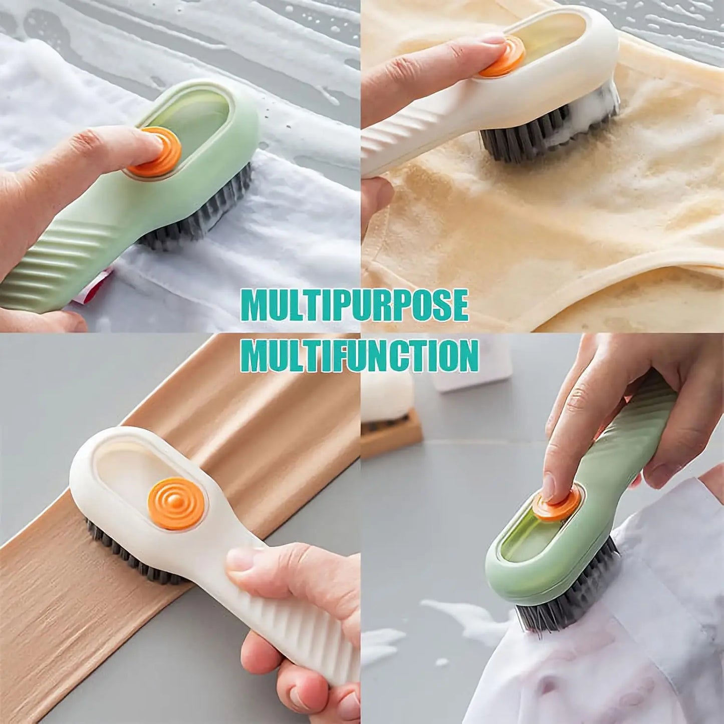 1/2PCS Multifunction Cleaning Shoe Brush Soft Automatic Liquid Shoe Brush Long Handle Clothes Soap Brush With Hook Clean Tool