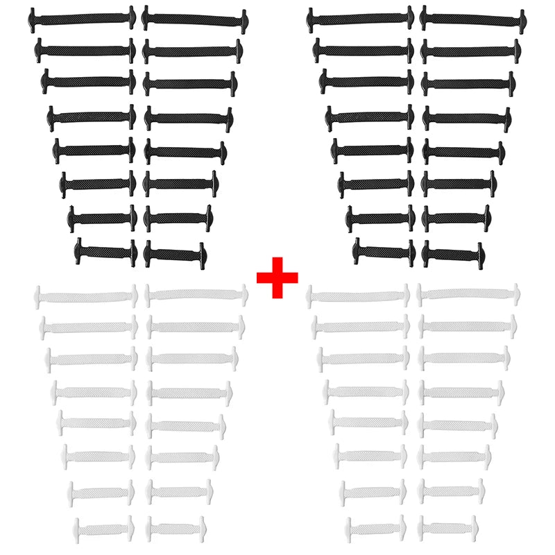 16pcs/lot Silicone Shoelaces No Tie Shoelaces 12 colors Elastic Lace Shoelace Creative Lazy Silicone Laces Rubber Lace