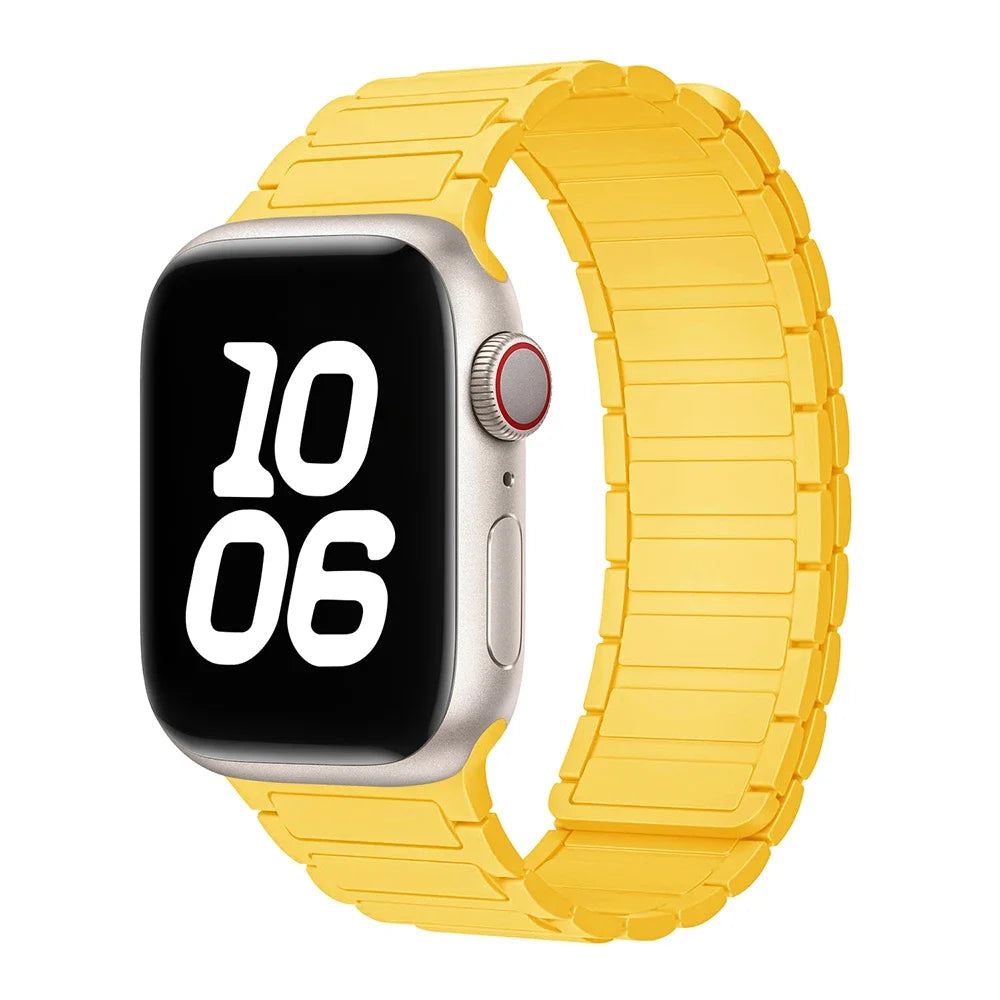 Silicone Strap for Apple Watch 46mm 42mm 49mm 44mm 40mm 45mm 41mm Magnetic Band for IWatch Ultra 2 Series 10 9 8 7 6 SE 5 4 3