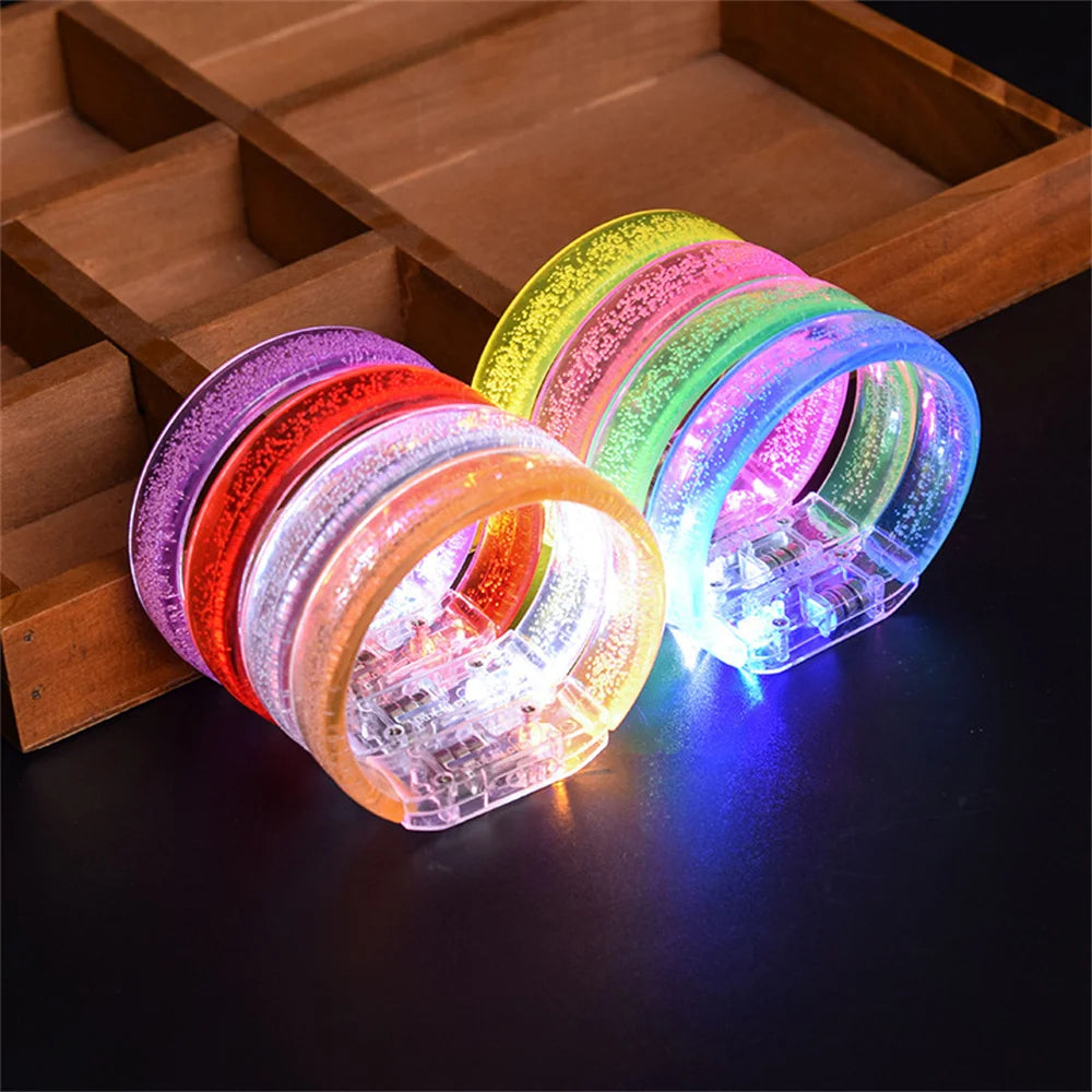 Night LED Battery Light-emitting Bracelet Colorful LED Entertainment Cheering Props Running Led Bracelet Bar Party