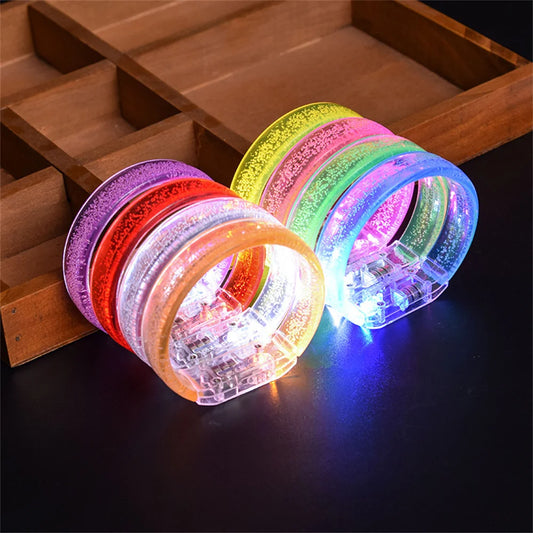 Night LED Battery Light-emitting Bracelet Colorful LED Entertainment Cheering Props Running Led Bracelet Bar Party
