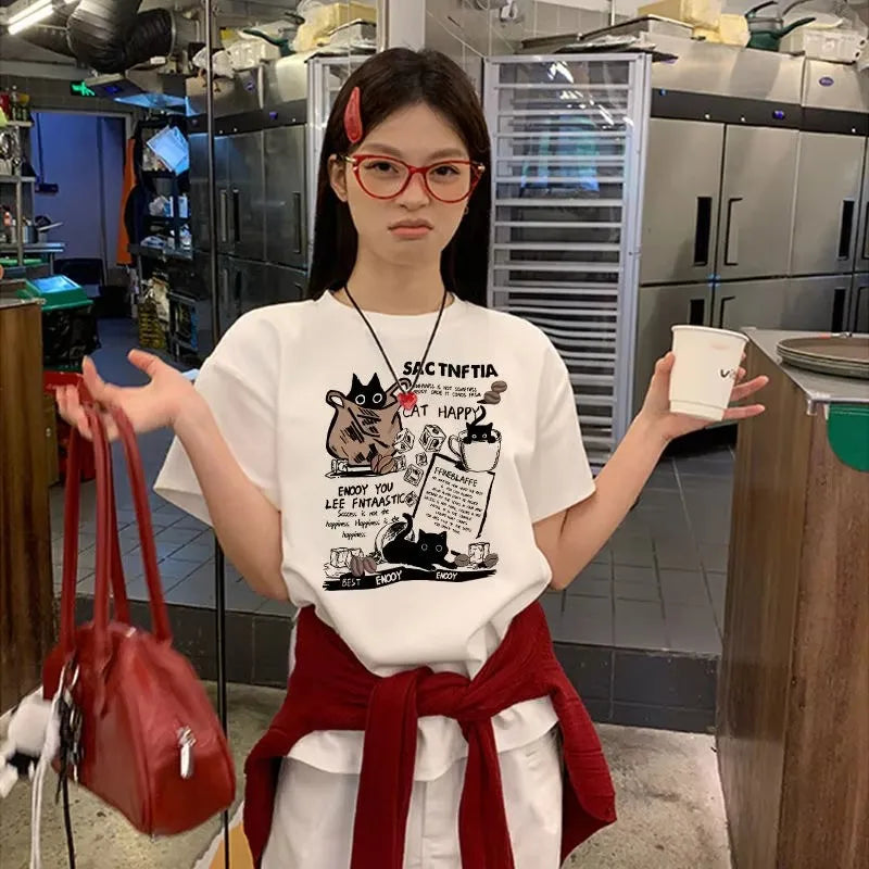 American retro short sleeved T-shirt, summer new trendy brand, high street clothes, loose casual short sleeved couple T-shirt