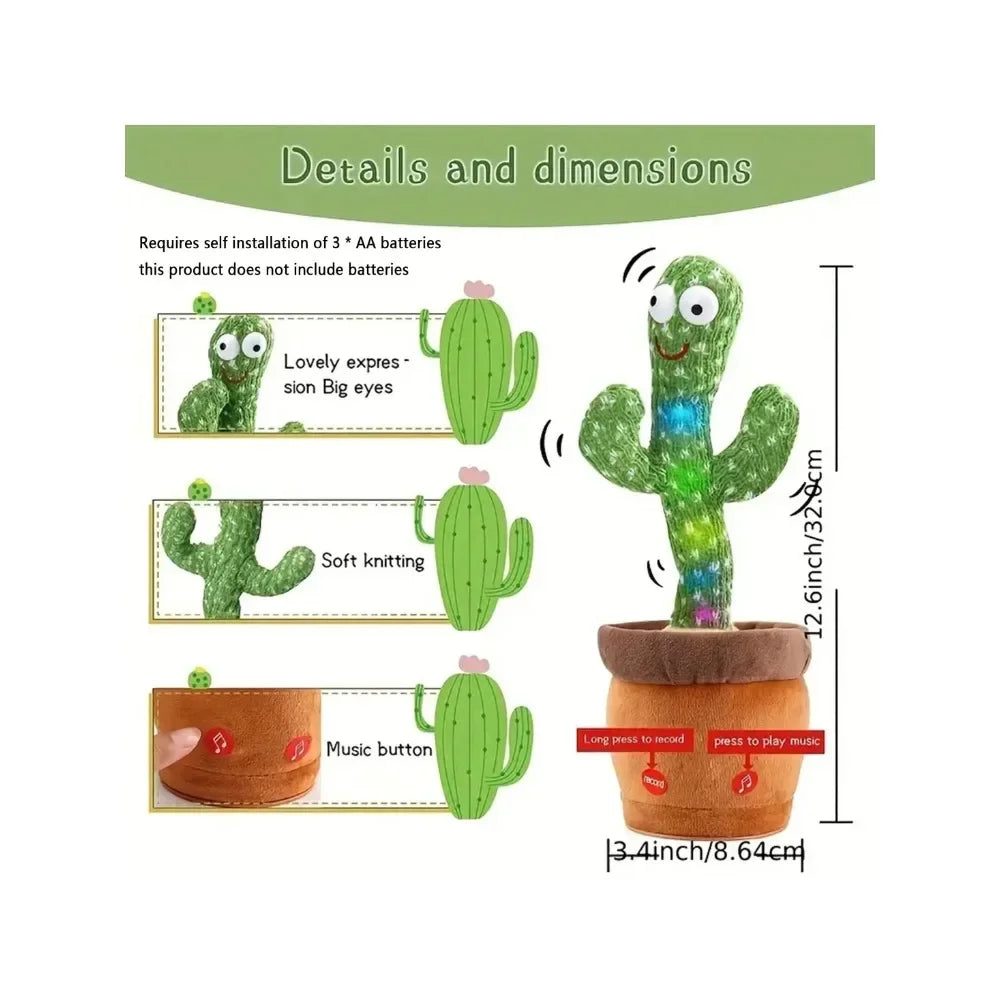 1pc-Dancing Talking Cactus Toys for Baby Boys and Girls, Singing Mimicking Recording Repeating What You Say Voice Changer