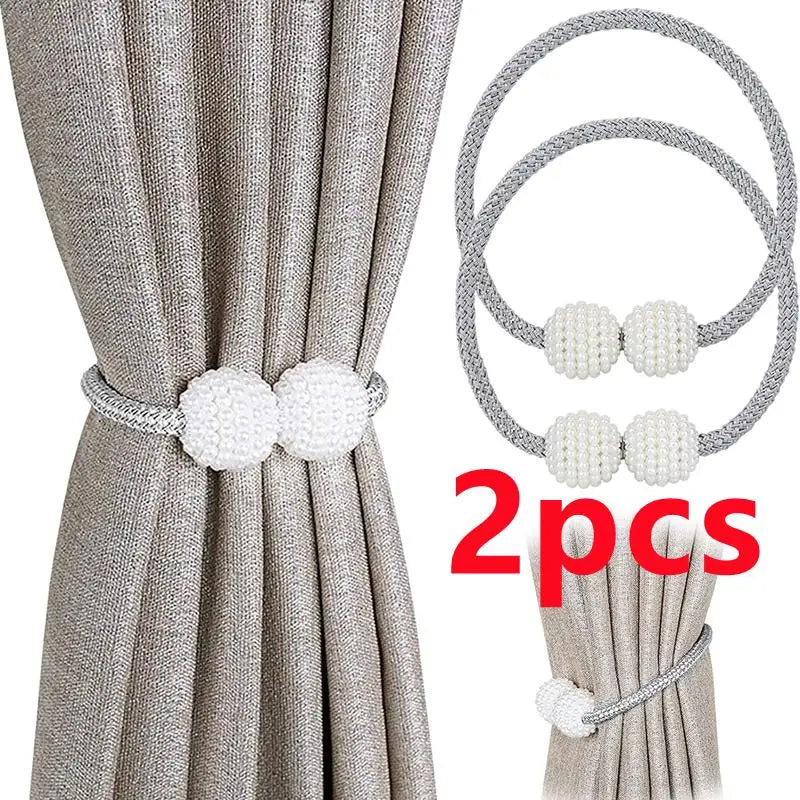 2/4PCS Pearl Magnetic Curtain Clip Curtain Holders Tie Back Buckle Clips Hanging Ball Buckle Tie Back Curtain Decor Accessories