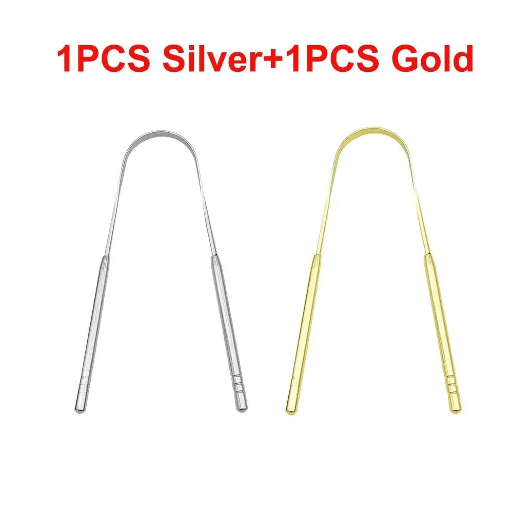 Premium 1pcs/3pcs Metal Tongue Scraper Cleaner for Adults & Kids Portable Stainless Steel Tongue Scrapers Brushes for Removing