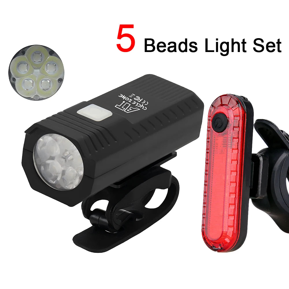USB Rechargeable Bike Light Front Light Red Taillight Easy to Install 3 Modes Bicycle Accessories for the Bicycle