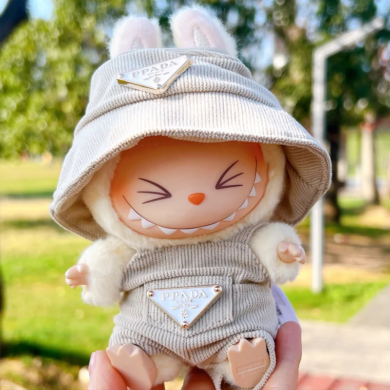 NO Doll,  For Labubu Doll Clothing Set Hat 17cm Clothes Shoes Doll DIY Accessories Training Sitting Party Games Toys Gifts