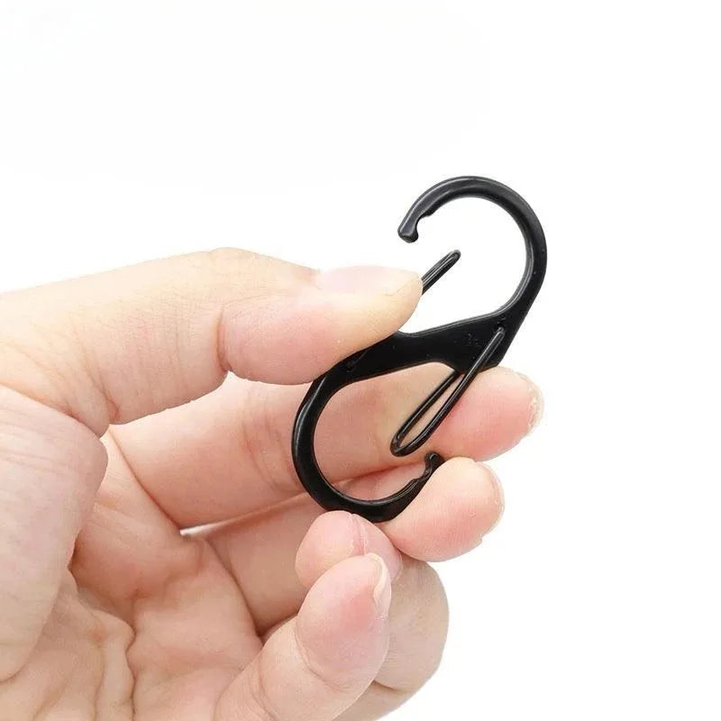 10 Pcs S Shaped Carabiner Metal Double Hooks Carabiner Keychain Small Spring Clips for Camping Fishing Traveling