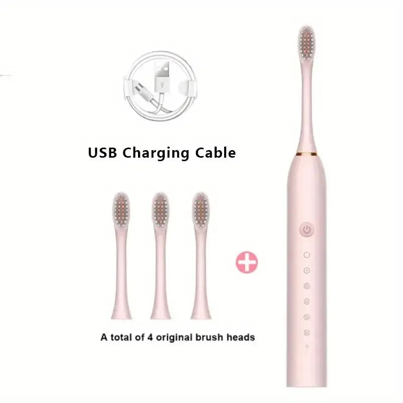 Electric Ultrasonic Toothbrush Six Speed Mode Home Soft Hair USB Charging Waterproof Adult Tooth Cleaner Automatic Couple Set