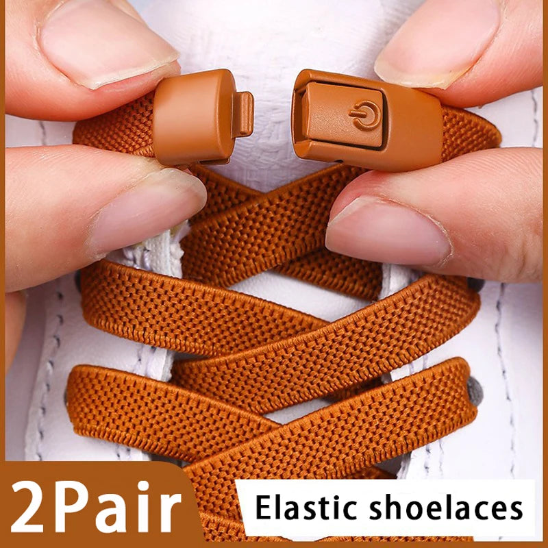 Elastic Laces Sneakers Tennis No Tie Shoe laces Lock Shoelaces without ties Kids Adult Shoelace Shoes Accessories 1Pair/2Pair