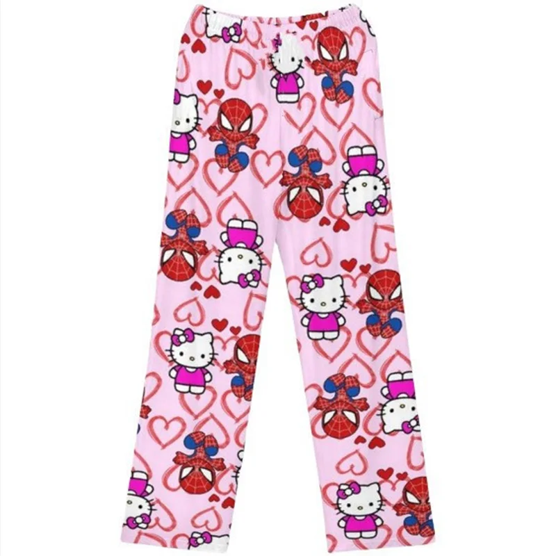 Y2K Hello Kitty Pajamas Pants Sanrio Anime Women's Pajama Pants Cartoon Couple Home Sleepwear Trousers Leisure Home Clothing