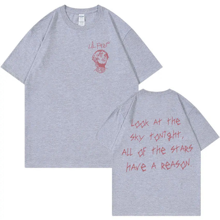 Rapper Lil Peep Tour Concert  Graphic T Shirt Men's Fashion Cotton Short Sleeve T-shirt Unisex Hip Hop Oversized Tees Streetwear