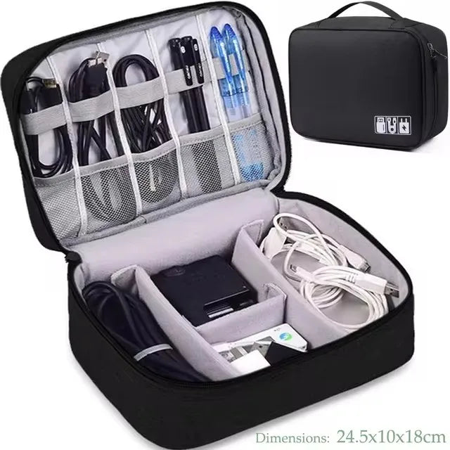 Travel Multi-function Cable Winder Charger Organizing Bag Miscellaneous Items Storage Box