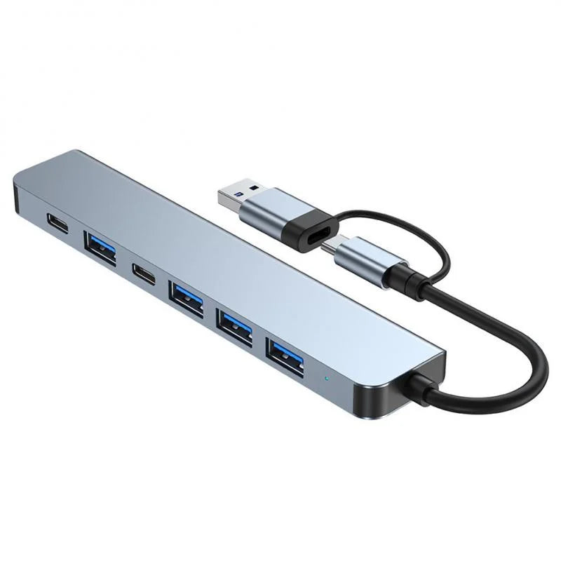 USB C Hub USB Splitter 7 in 1 USB Extender with 4 USB Port 1 USBC Port TF/SD Card Reader Audio Output Compatible with MacBook