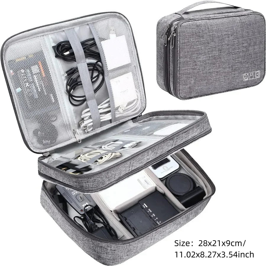 Travel Multi-function Cable Winder Charger Organizing Bag Miscellaneous Items Storage Box