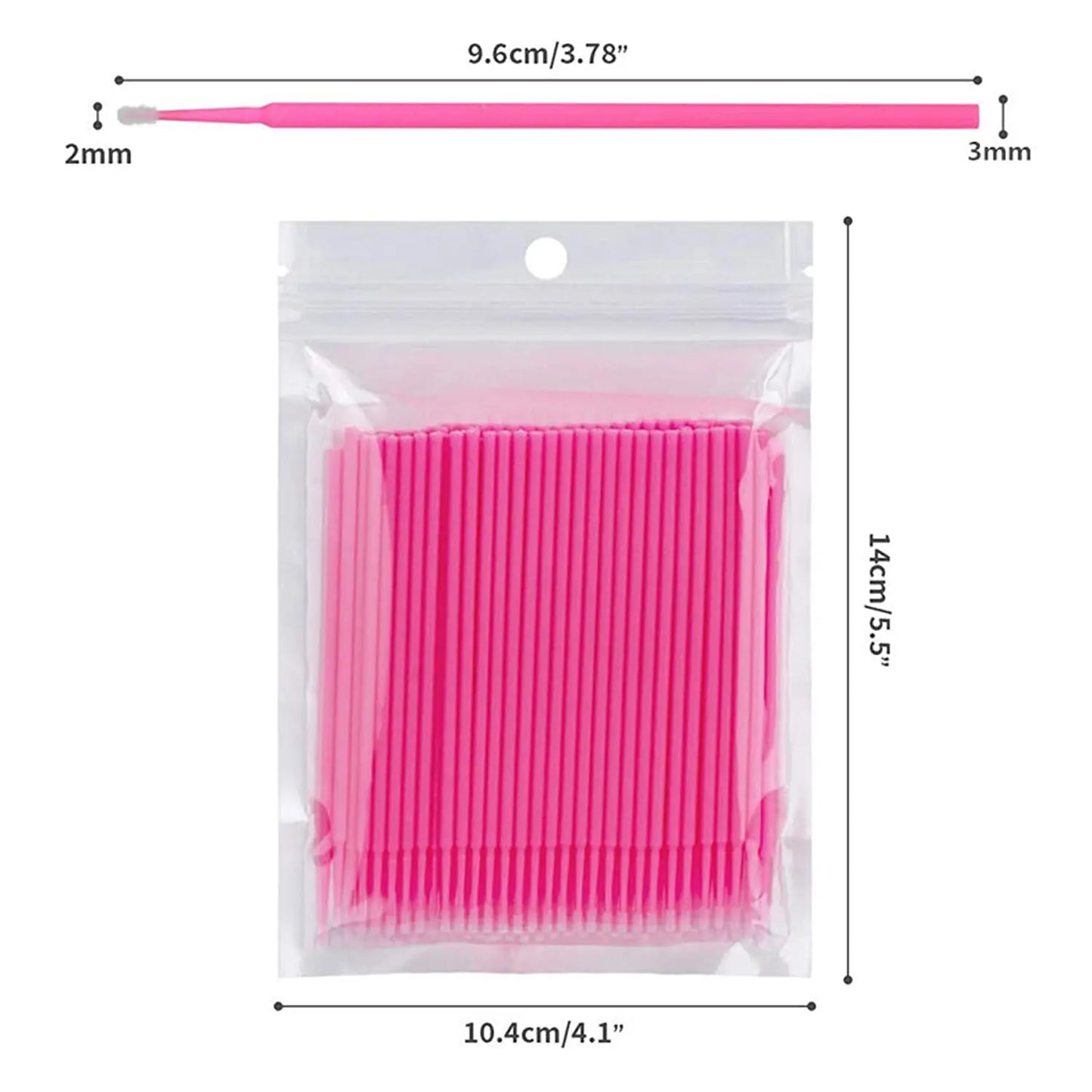 100pcs Disposable MicroBrush Eyelashes Extension Individual Lash Removing Swab Micro Brush For Eyelash Extension Tools